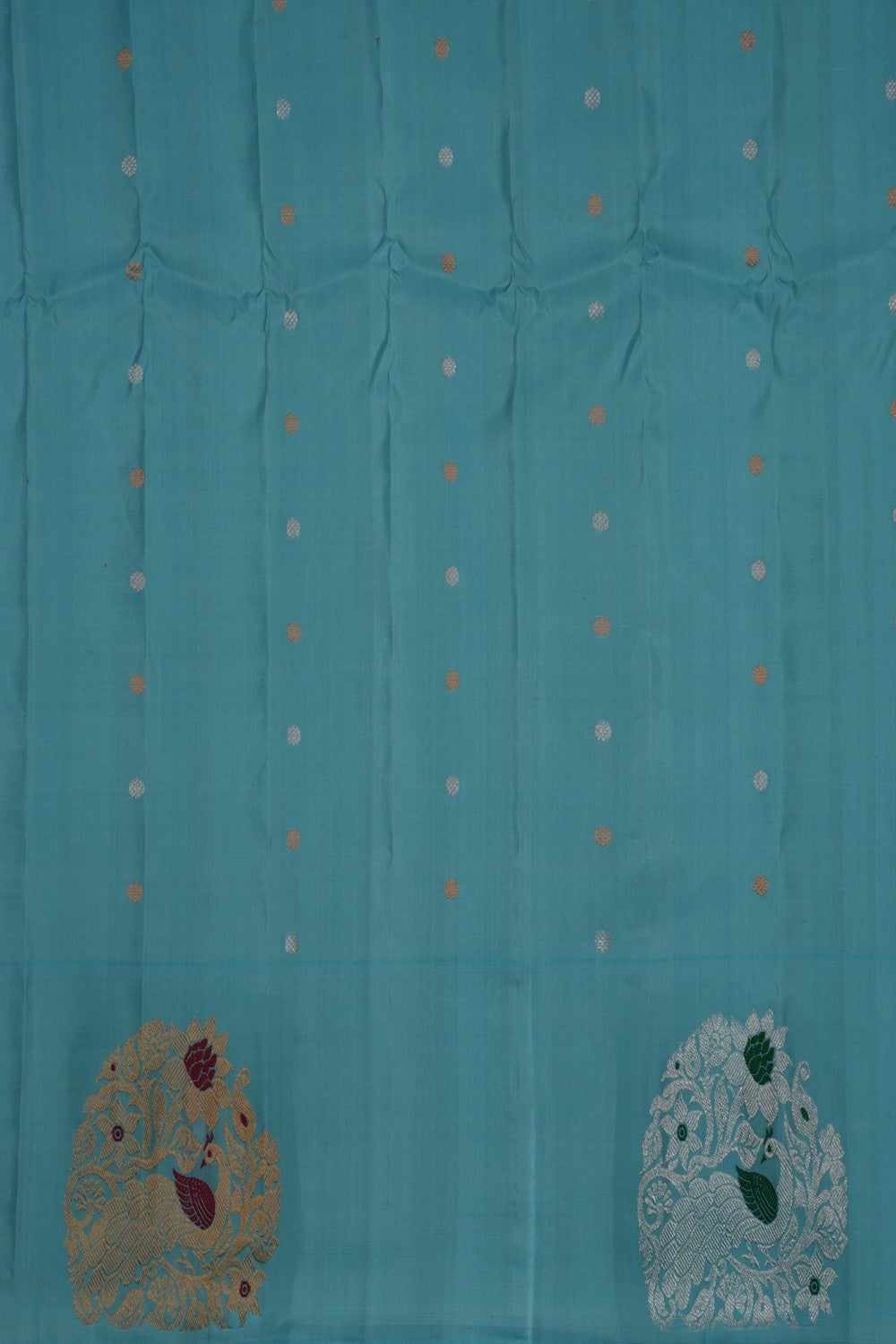 Image of Gadwal Silk Ice Blue Saree